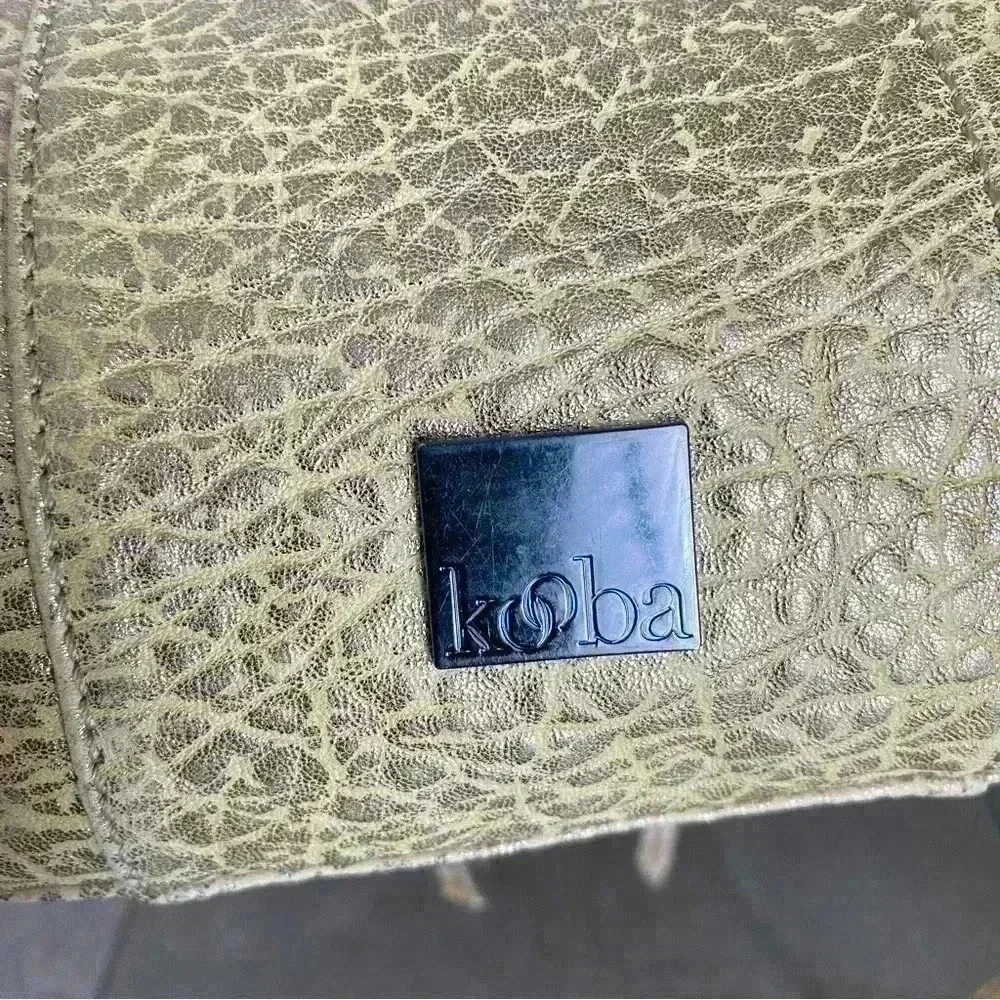 KOOBA Gold Leather Metallic Mini Crossbody Purse